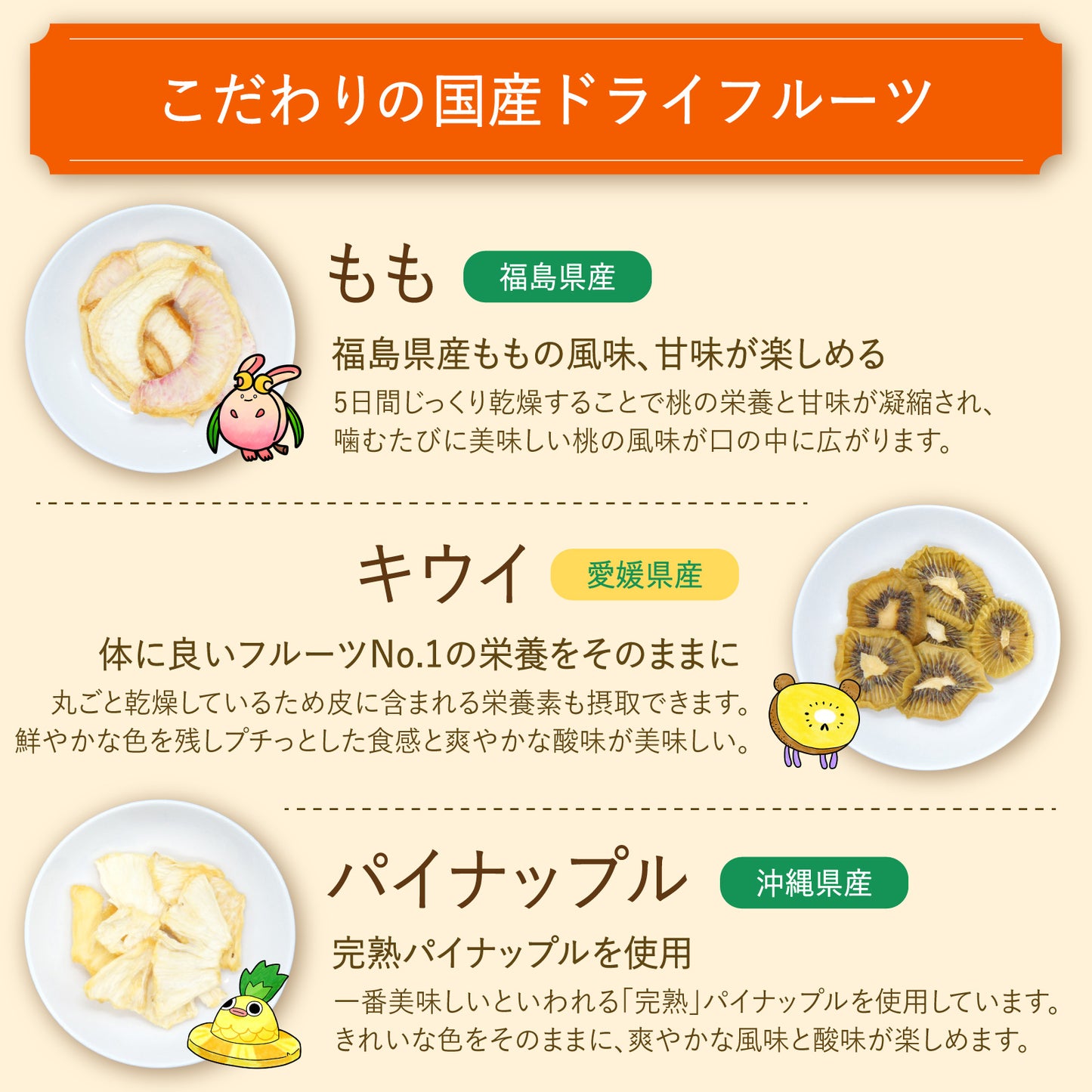 【無添加・砂糖不使用】7種の国産ドライフルーツセット