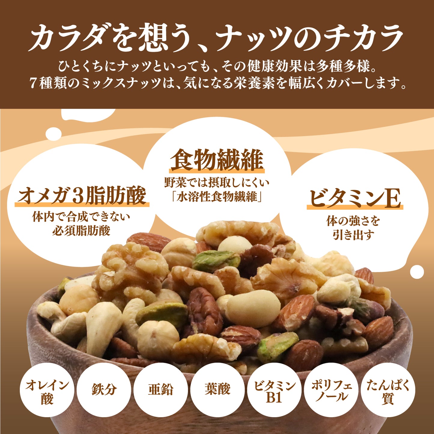【無塩・無添加・ノンオイル】7種ミックスナッツ