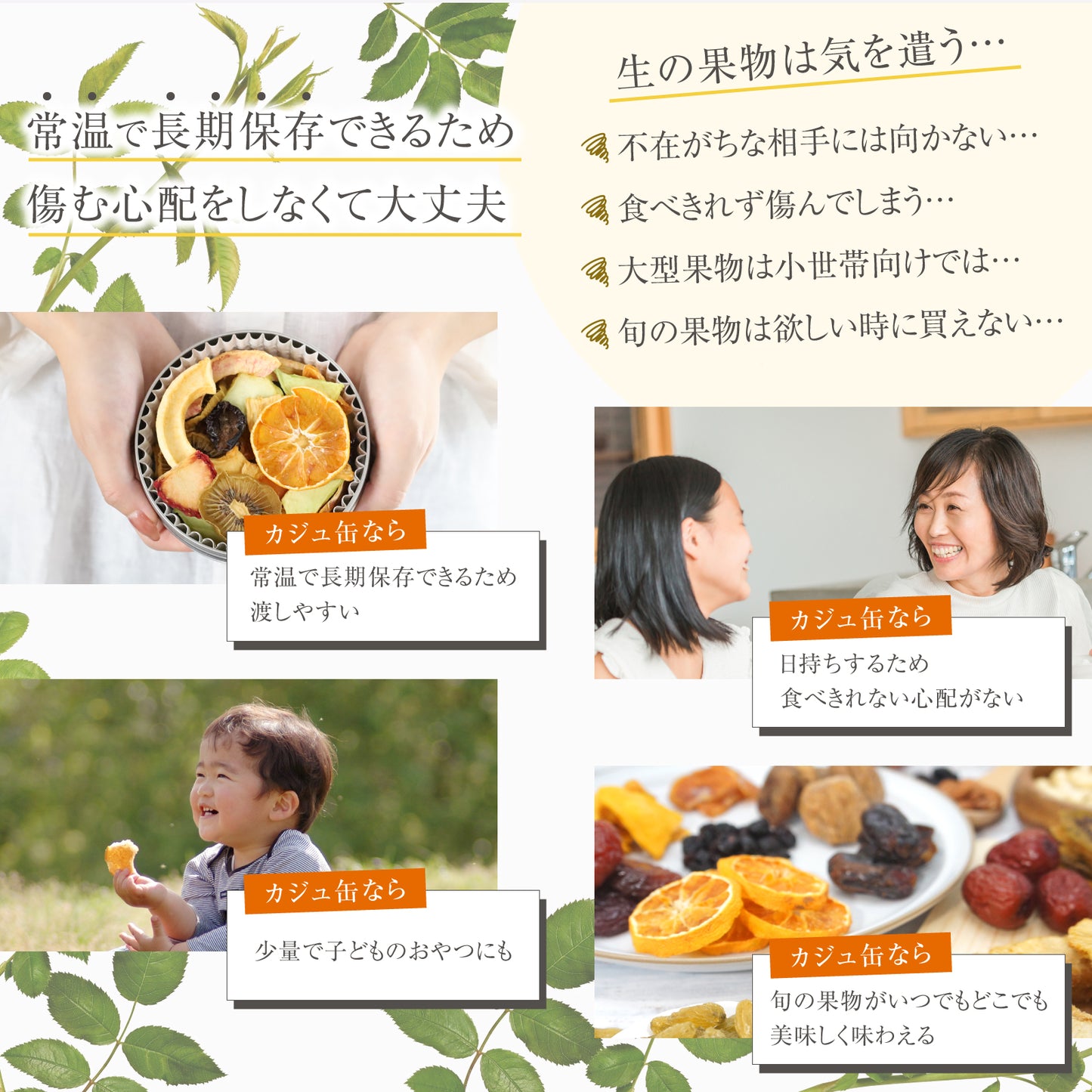 【国産・無添加・砂糖不使用】国産ドライフルーツを詰め込んだ カジュ缶