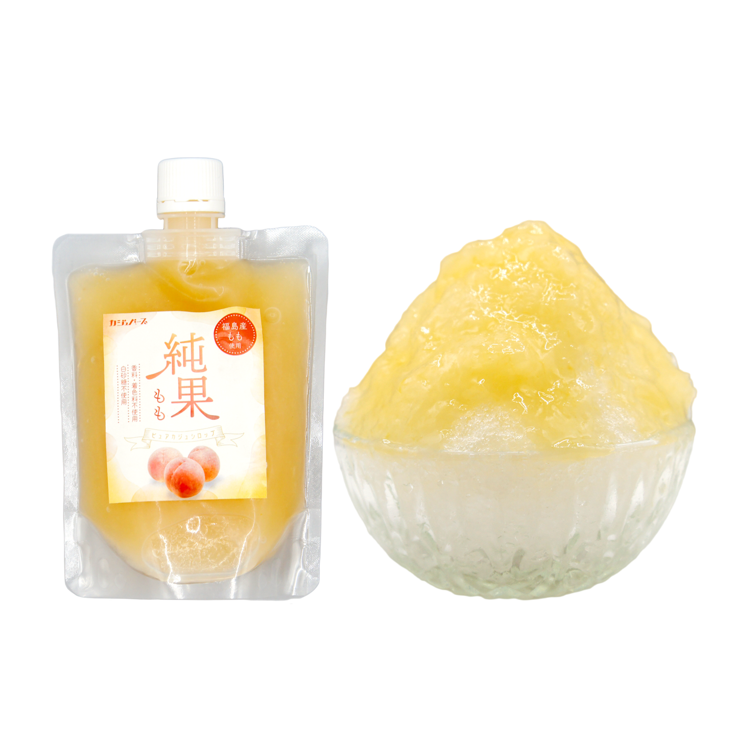 【無添加・白砂糖不使用・福島県産もも使用】ピュアカジュシロップ純果もも 250g