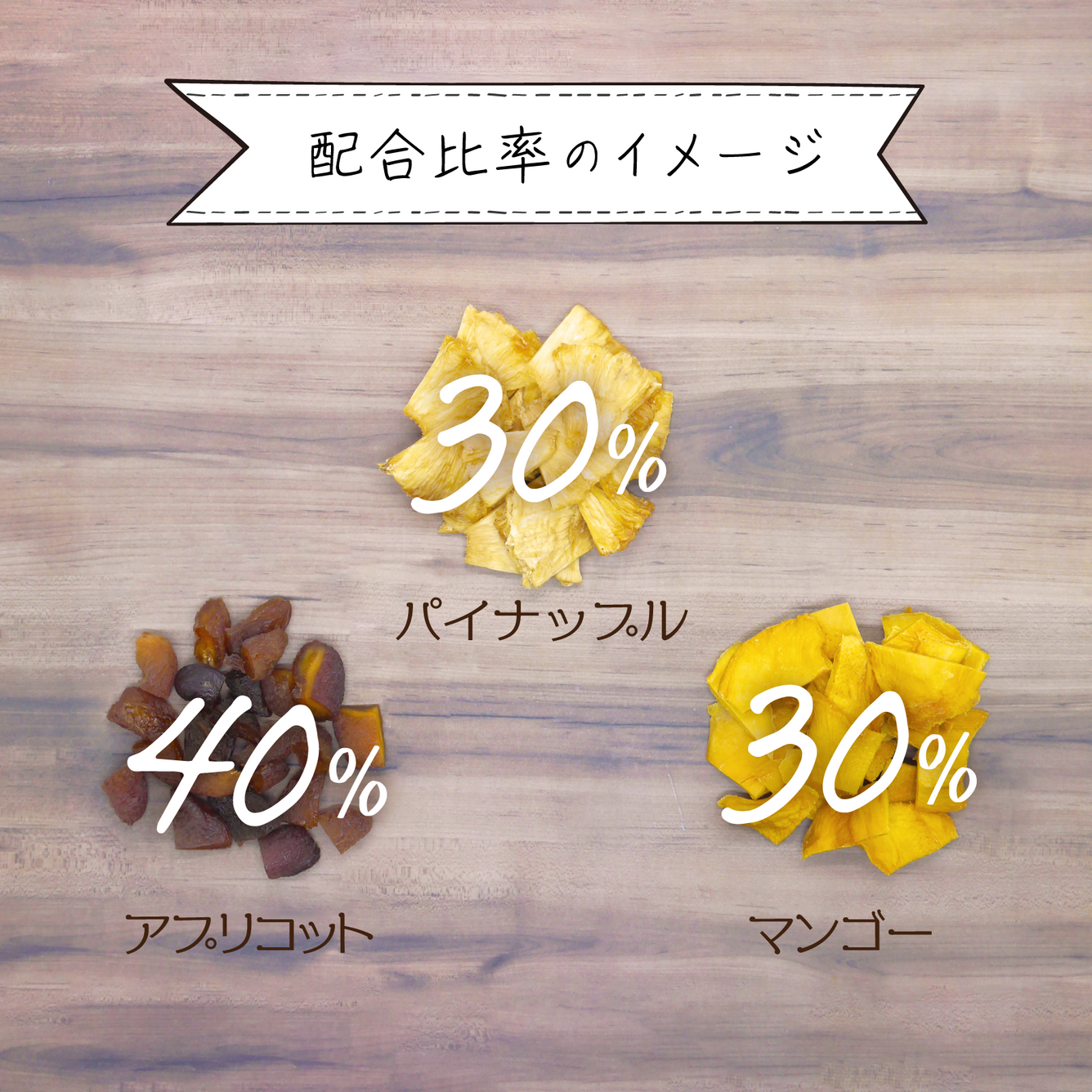 【無添加・砂糖不使用】さわやか 3種のドライフルーツミックス